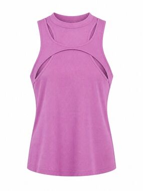 Sleeveless Cutout Mock Neck Tank Top - Pink Orchid. Sz 2x NWT